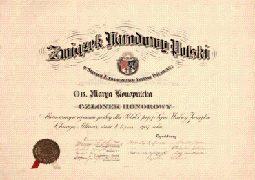 Dyplom członka honorowego