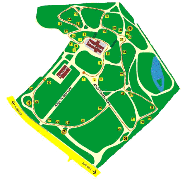 plan parku w Żarnowcu
